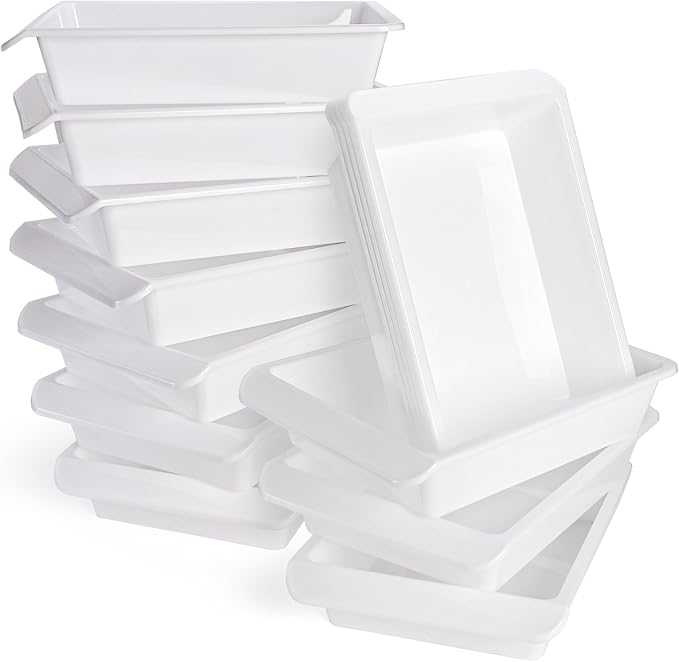 Yopay 15 Pack Plastic Art Tray for Classroom, Paper Organizer Bins, Activity by Yopay