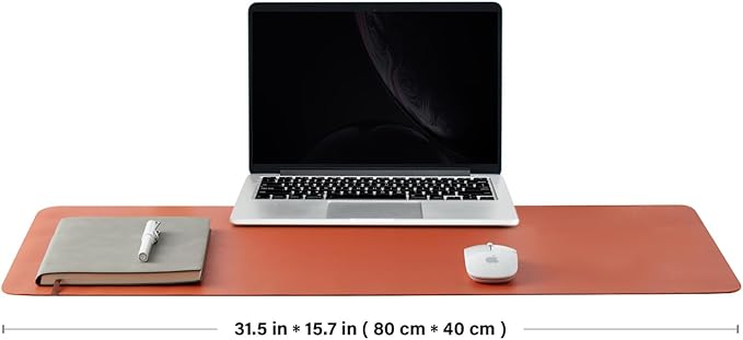 Cork Desk Mat - Dual-Sided Desk Pad for Office and Home - Desk Organization and Accessories - Ideal for Large Mouse Pad and Desk Mats on Top of Desks(Orange,80cmx 40cm)-DeskLoop Office