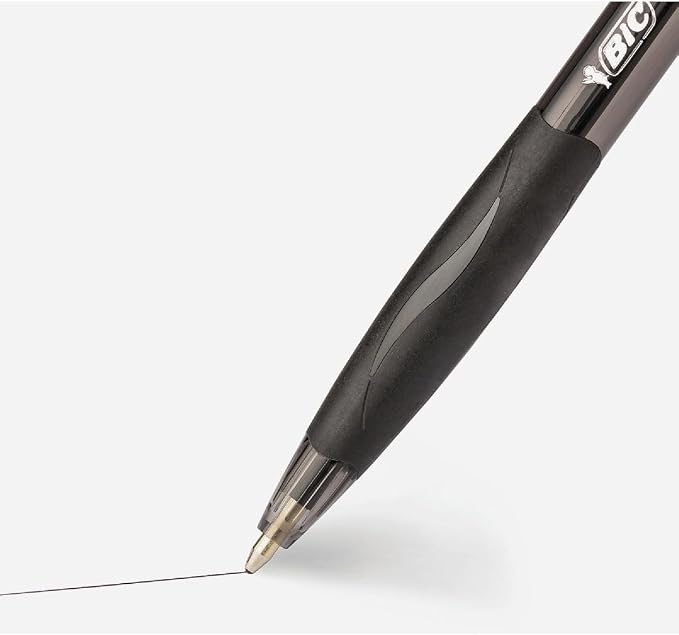 BIC Glide Black Retractable Ballpoint Pens, Medium Point, 2-Count Pack - Image 5