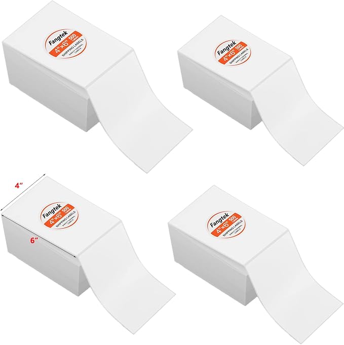 Fanfold 4”x 6” Direct Thermal Shipping Labels Self Adhesive, 500 Postage - Image 2