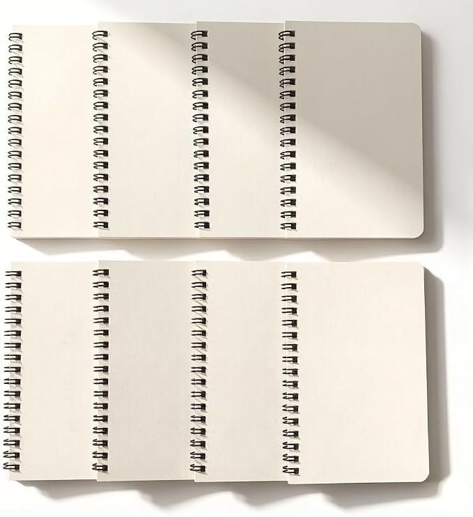YiHenTiezz 8Pack Beige Small Spiral Notebook 4.2"x 6.1" Pocket Notepad | small - Image 7