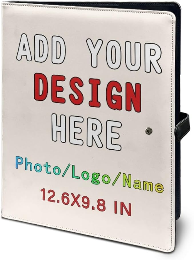 Personalized Leather Portfolio for Men Women, Custom Logo/Text/Photo Binder - Image 5