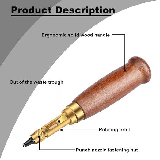 TLKKUE Adjustable Leather Hole Punching Tool Automatic Puncher - Image 3