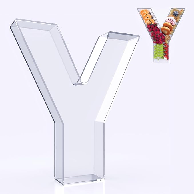 11" Acrylic Letter Charcuterie Box, Reusable Fillable Alphabet Number Shaped by RUFHVTY
