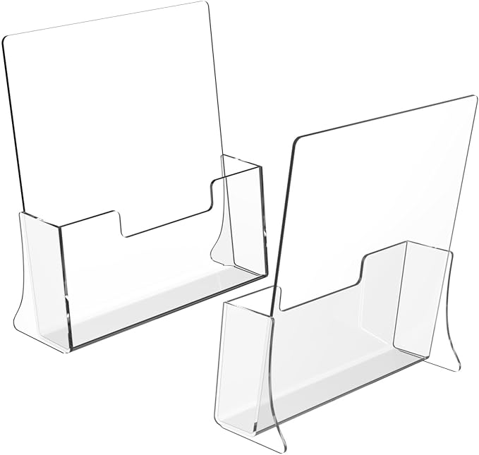 4 Pack Acrylic Brochure Holder 8.5 x 11 inches, Plastic Flyer Stands - Image 9