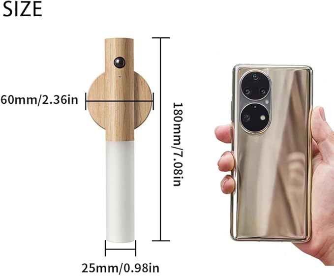 LANDGOO Wooden Motion Sensor Night Lights Magnet Body Sensor Hallway Night Lights Rechargeable Led Light Portable Stairway,Wall Sconce Battery Powered Cabinet Lights-DeskLoop Office