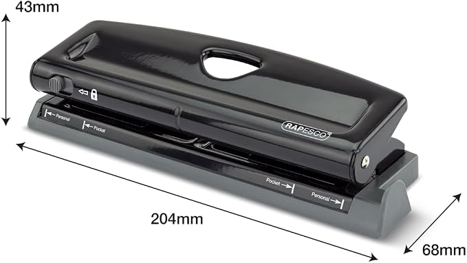 Rapesco 1725 Adjustable 6-Hole Punch, 4 x Different Positions, 9 Sheets Capacity - Image 7