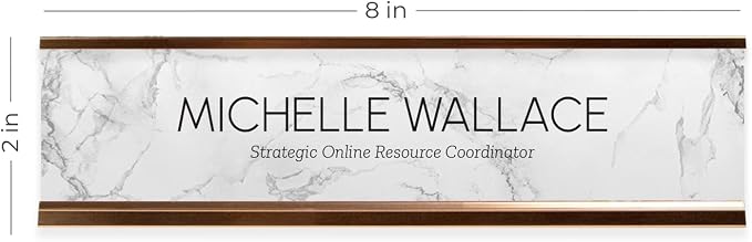 Personalized White Marble Desk Plate / 2" x 8" Custom Office Desk Sign/Elegant - Image 5