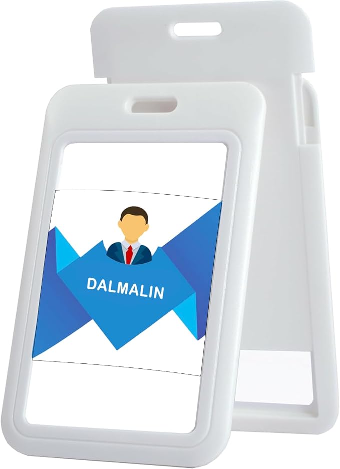 15 Pack Sliding ID Badge Holder Vertical Hard Plastic Card Case Protector Pouch - Image 2