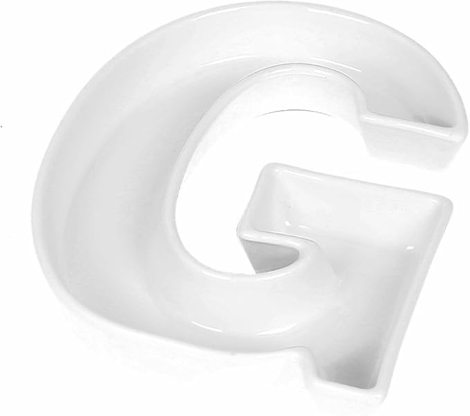 Coffeezone Small Porcelain Candy Dishes Letter Shaped Mini Nuts Plate by Coffeezone