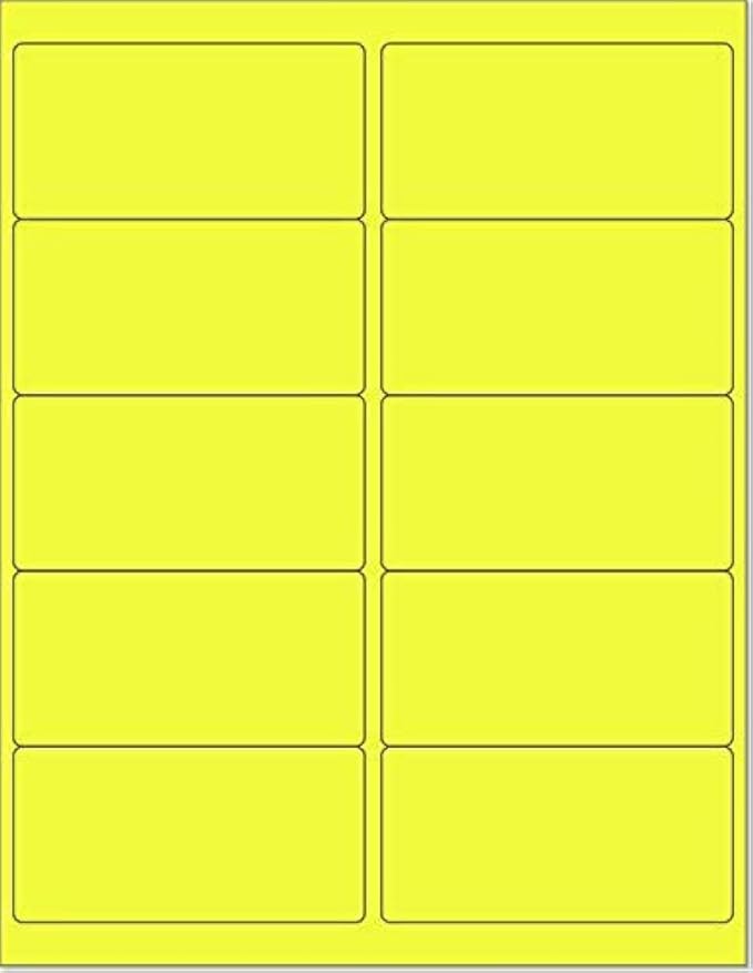 8-1/2 x 11 Neon Color High Light Fluorescent Labels by NextDayLabels