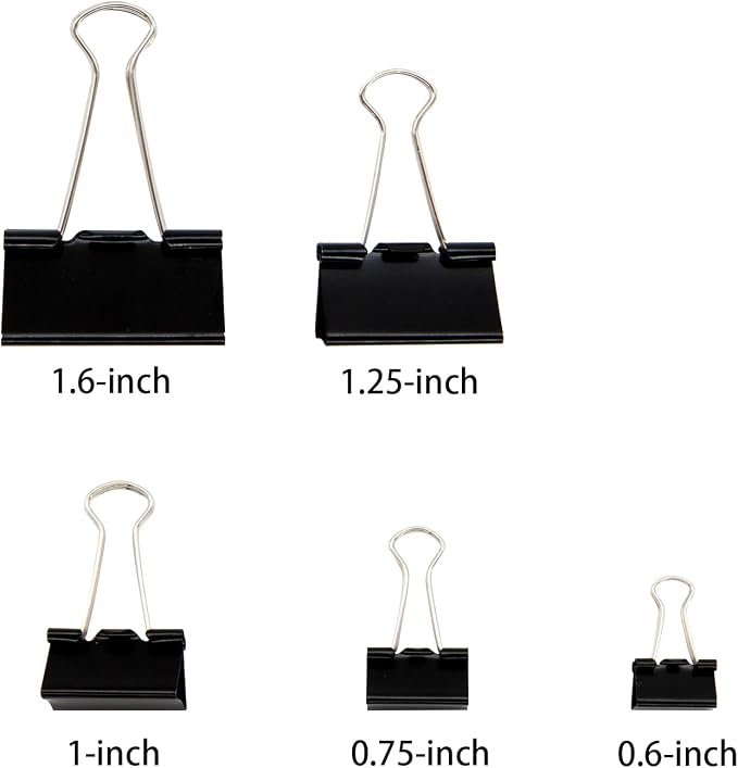 DSTELIN Binder Clips Paper Clamps Assorted Sizes 150 Count, X Small and Micro - Image 2