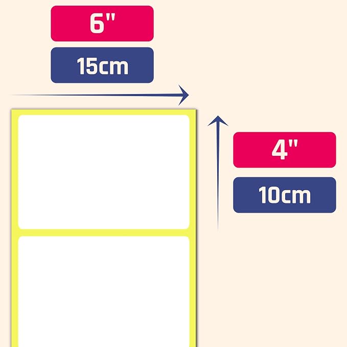 4" x 6" - Large Labels for Storage Bins Organizing, Big White Stick on Adhesive - Image 2