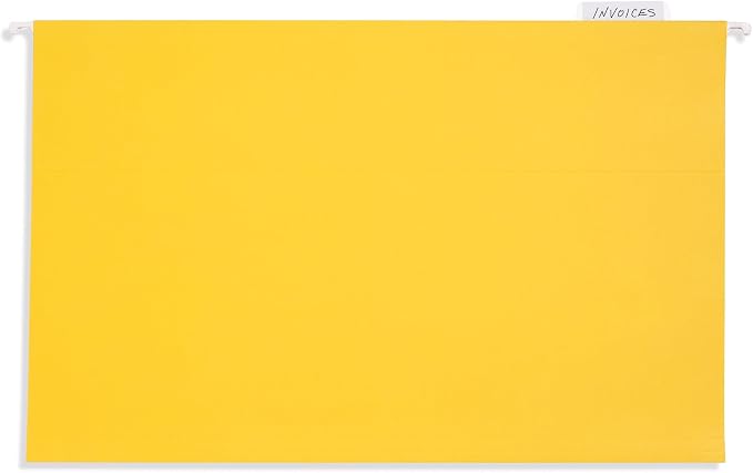 25 Blue Summit Supplies Yellow Legal Size Hanging File Folders - Image 6