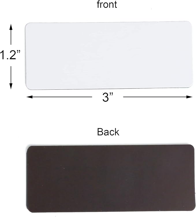 60 Dry Erase Magnetic Labels: 3"x1.2" Blank White Name Plates, Name Tags - Image 3