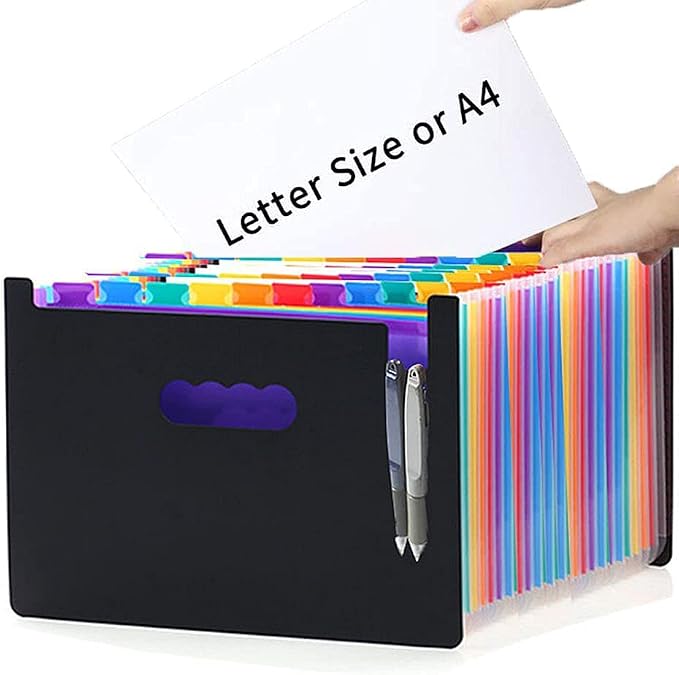36 Pockets Expanding File Folder, Large Capacity Portable Document Organizer A4 by YXQ