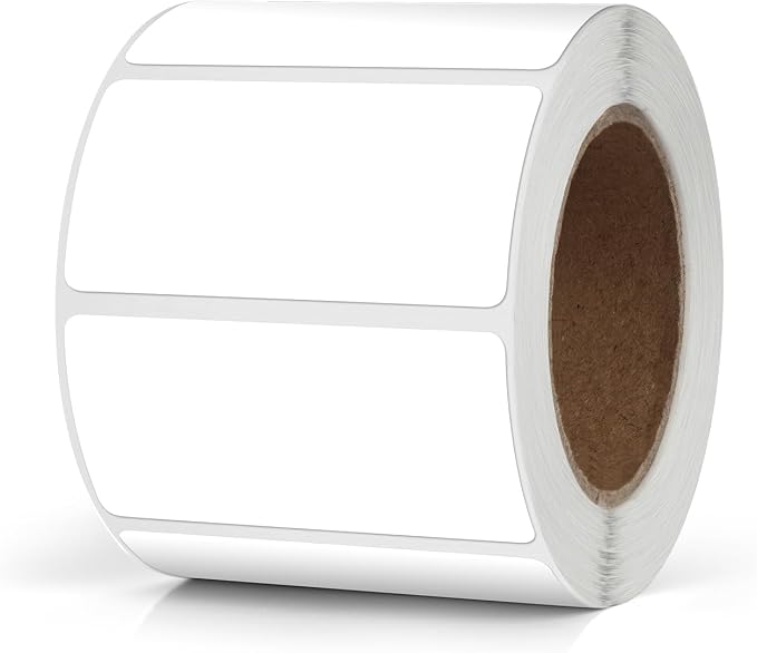 White Rectangle Stickers 2 x 1 Inch Color Coding Labels Vinyl Roll by Meitaat