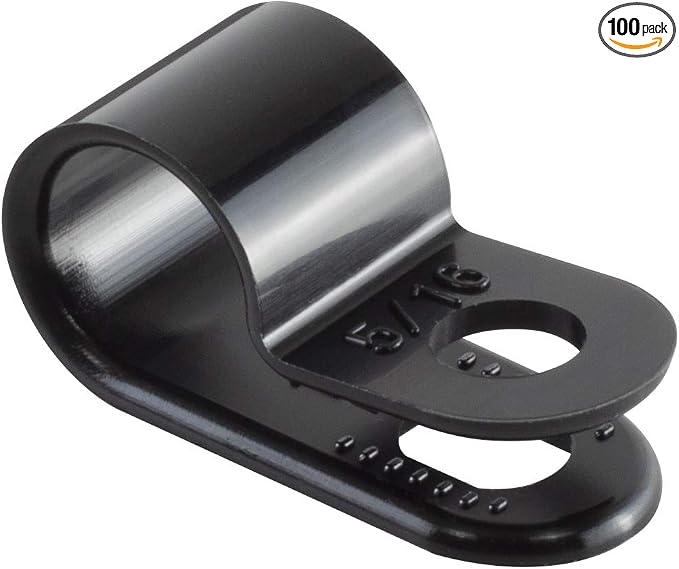GTSE Black Nylon Plastic Cable Clamps, 5/16" Screw Mounts by GTSE