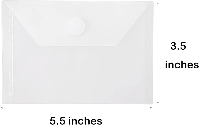 3x5 Plastic Envelopes Hook Loop Closure Coupon Receipt Storage Holder 80 Pack - Image 2