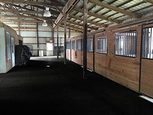 American Floor Mats - Heavy Duty Stall Tiles - Stable/Horse Tiles - Thick, Durable Rubber Flooring Solid Black 6' x 12' Set 3/8" Thick (18 Tiles Total)-DeskLoop Office