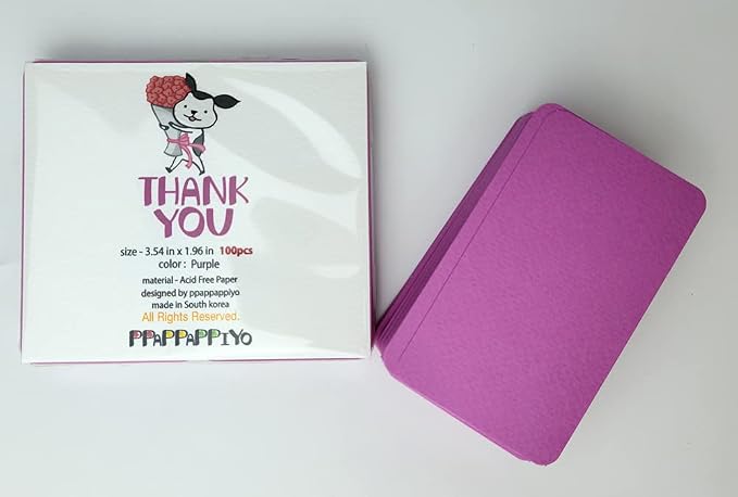 PPAPPAPPIYO 3.5x2 rounded corner index cards180gsm Thick Cardstock, Blank - Image 6