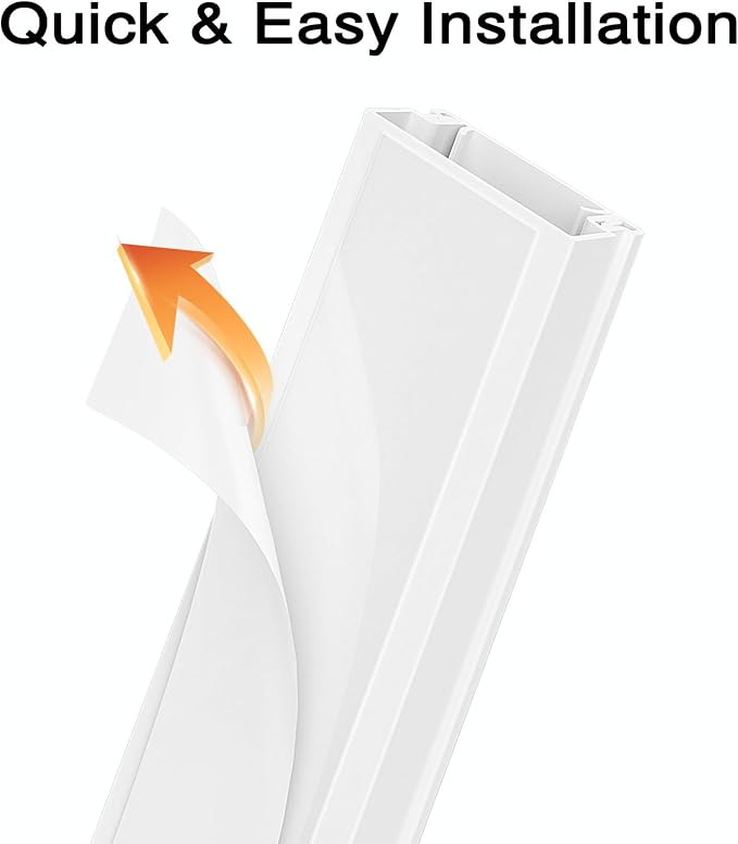 Delamu Cord Covers for Wires on Wall, 113.4in TV Cord Hider, Self-adhesive - Image 3