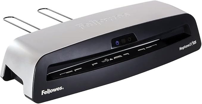 Fellowes Neptune 3 125 Laminator with 10 Pouches, 12.5 Inch (5721401), Silver, Black-DeskLoop Office