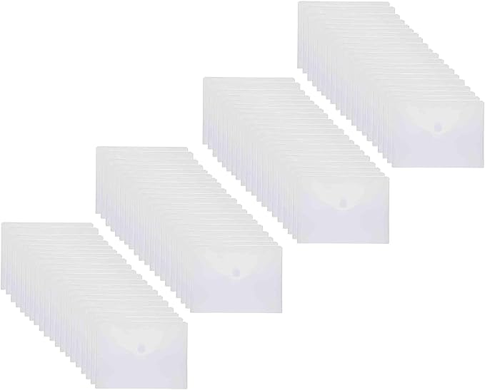 9x7 Clear Plastic Envelopes Hook Loop Closure Receipt Stickers Storage Holder by YESSART