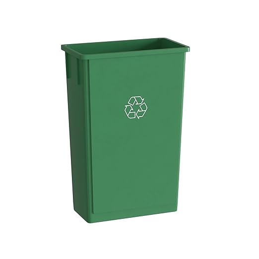 23 Gallon Green Recycle Slim Jim Trash Can-DeskLoop Office