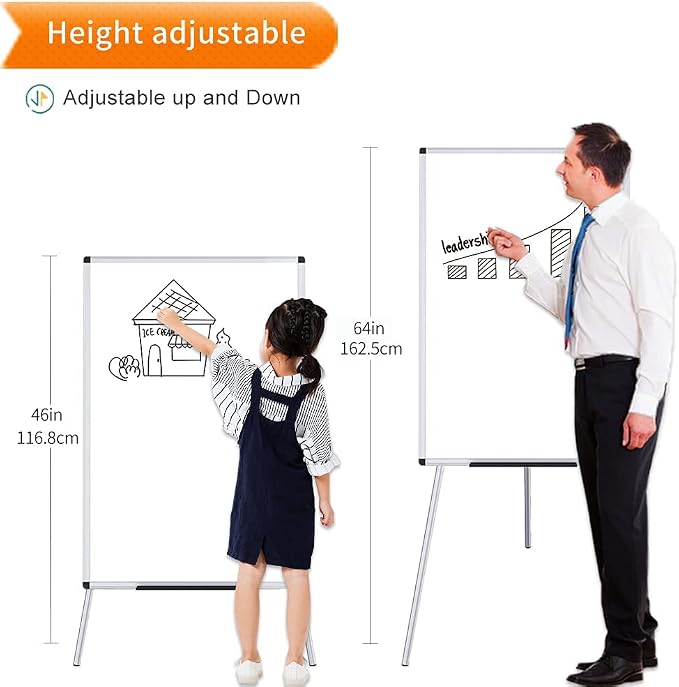 VIZ-PRO Whiteboard Easel, 36 x 24 Inches, Portable Dry Erase Board Height - Image 2