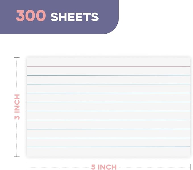 300 PCS Index Cards 3x5 Ruled - Image 2