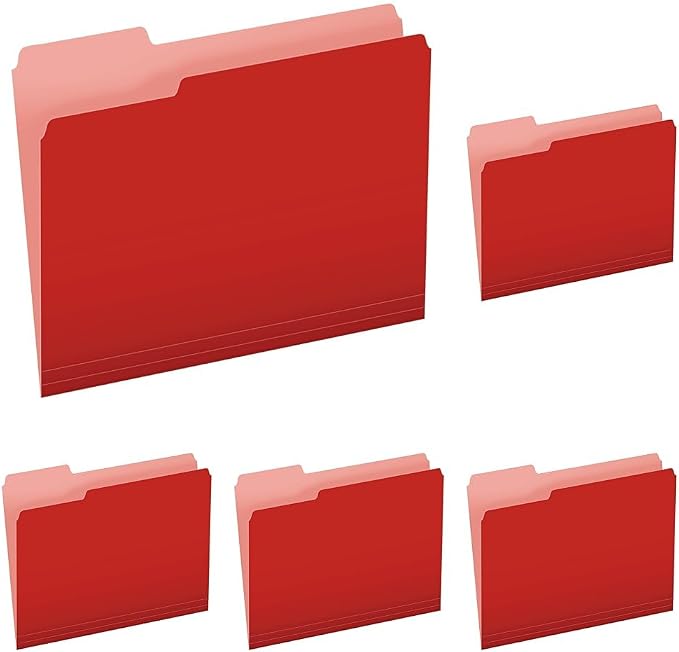 Pendaflex Two-Tone Color File Folders, Letter Size, 1/3 Cut, 100 per Box by TOPSProducts