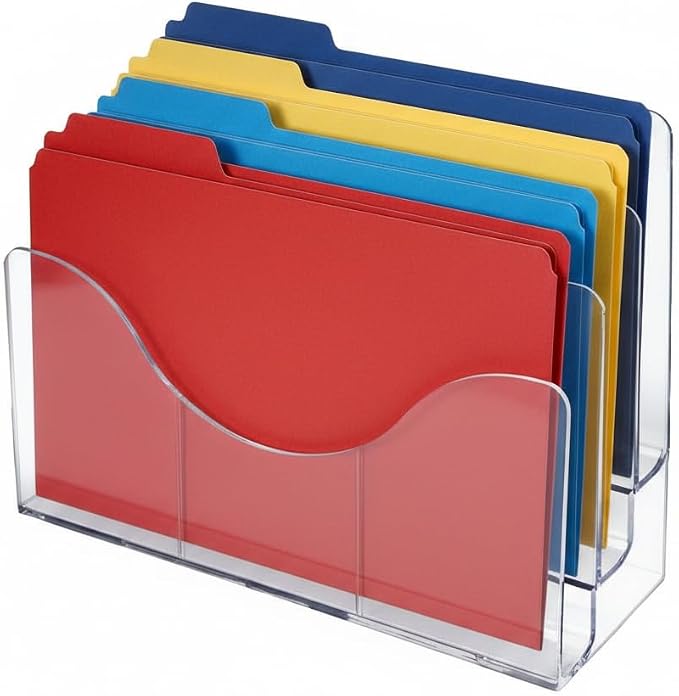 Azar Displays 250099-6PK Three Tier File and Brochure Desktop Wall Organizer - Image 2