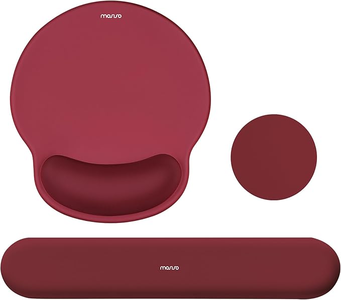 MOSISO Wrist Rest Support for Mouse Pad&Keyboard Set, Circle Curved Ergonomic by MOSISO