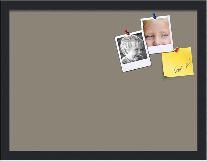 PinPix 20x15 Inch Cork Bulletin Board. This Decorative Framed Pin Board Comes with Pewter Design and a Satin Black Frame. Ideal for Home Office Decor or Message Board (PinPix-1812)-DeskLoop Office