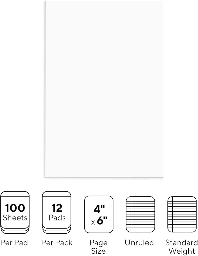 STAPLES Notepads, 4” x 6”, 100 Sheets/Pad - Image 2