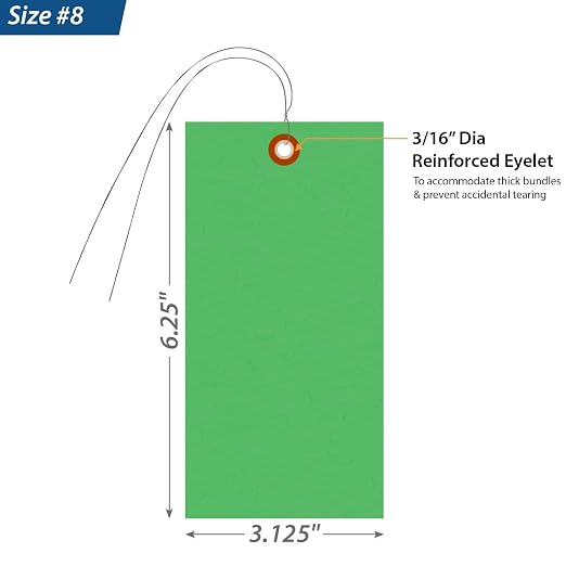 SmartSign 6.25 x 3.125 inch “Green” Blank Tyvek Shipping Tags - Image 3