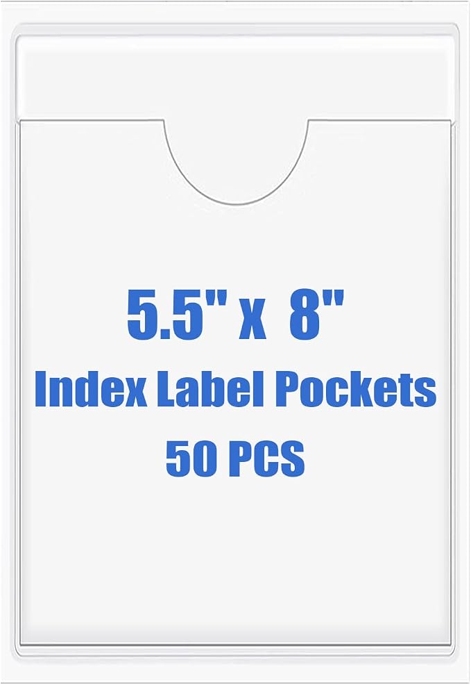 Origin-Joy 50 PCS Self-Adhesive Index Label Pockets by Origin-Joy