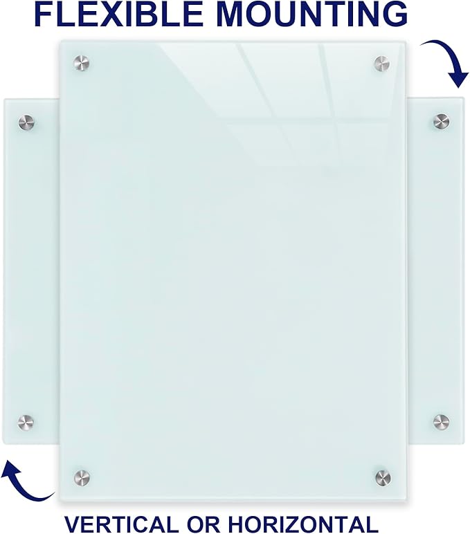Glass Magnetic White Board - 48 x36 Inches Frameless Dry Erase Whiteboard for Wall, Writing Board for Meeting, Wall Mounted Glass Board for Office and Schools-DeskLoop Office