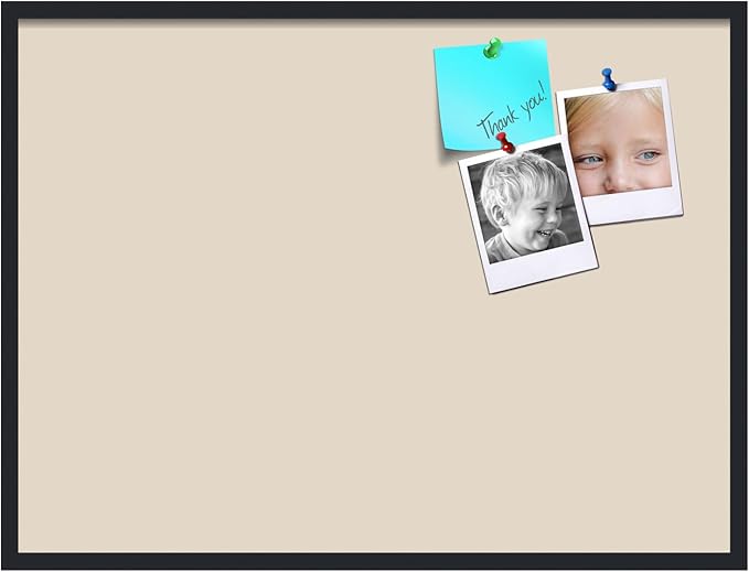 PinPix 40x30 Inch Cork Bulletin Board. This Decorative Framed Pin Board Comes with Desert Pastel Design and a Satin Black Frame. Ideal for Home Office Decor or Message Board (PinPix-1815)-DeskLoop Office