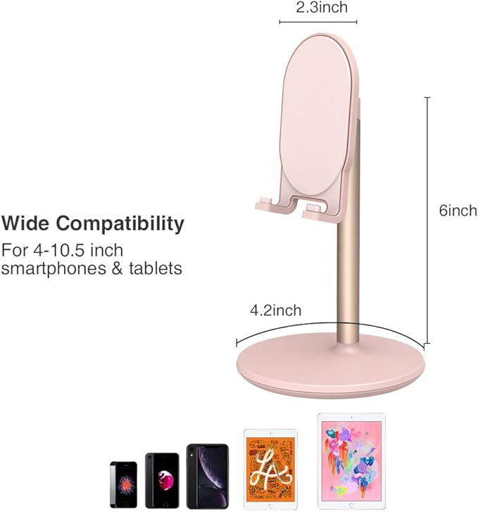 Bright Stone Phone Stand for Desk, Adjustable Cell Phone Holder for Desk - Image 4