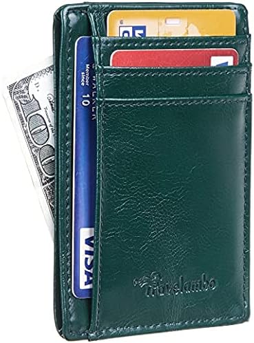 Travelambo Slim Wallet Front Pocket Minimalist Leather RFID Blocking Medium Size - Image 2
