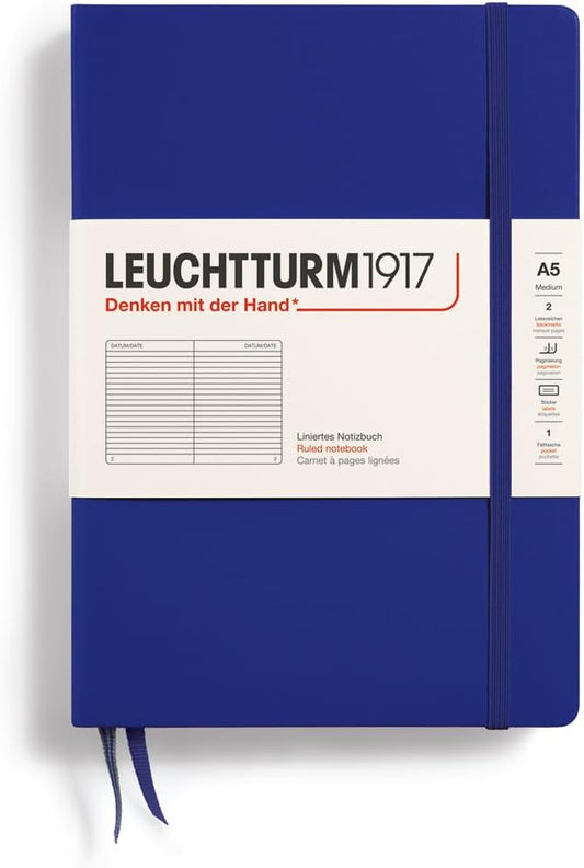 LEUCHTTURM1917 - Notebook Hardcover Medium A5-251 Numbered Pages for Writing and Journaling (Ink, Ruled)-DeskLoop Office