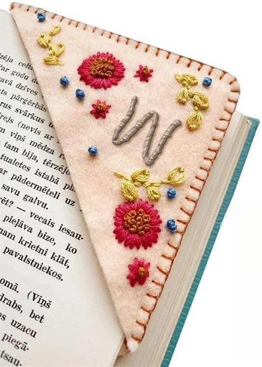 MOTEERLLU Personalized Hand Embroidered Corner Bookmark by MOTEERLLU
