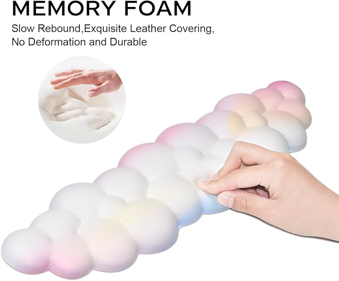JIKIOU Upgrade Leather Cloud Keyboard Wrist Rest, Cloud Wrist Rest - Image 4