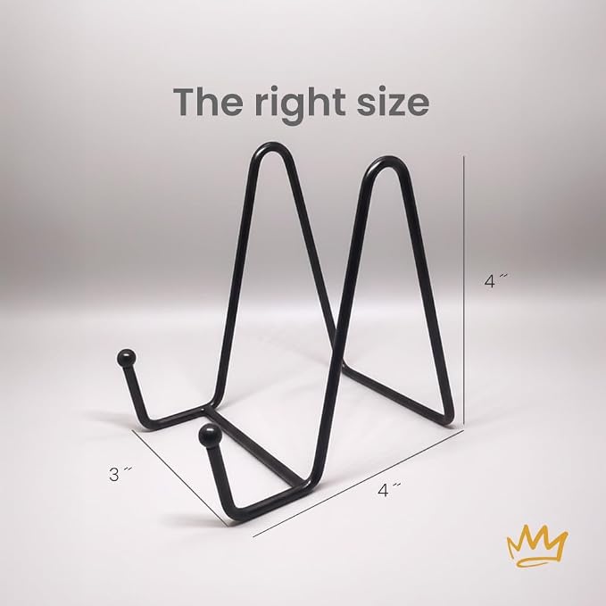 KINGDOM SOLUTIONS 4" 2-Pack Metal Stands Black – Book Stand – Sturdy Plate - Image 2