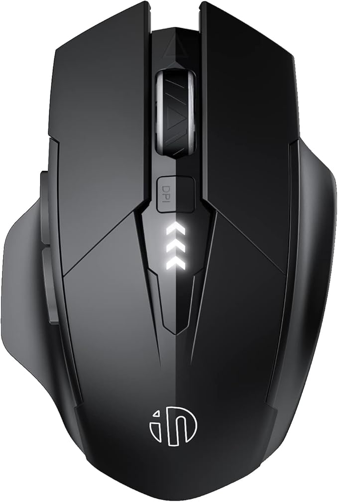 INPHIC Multi-Device Bluetooth Mouse, Upgraded Visible Battery, 2400 DPI, Silent Ergonomic Computer Wireless Mouse for Laptop, Mac, PC etc.-DeskLoop Office