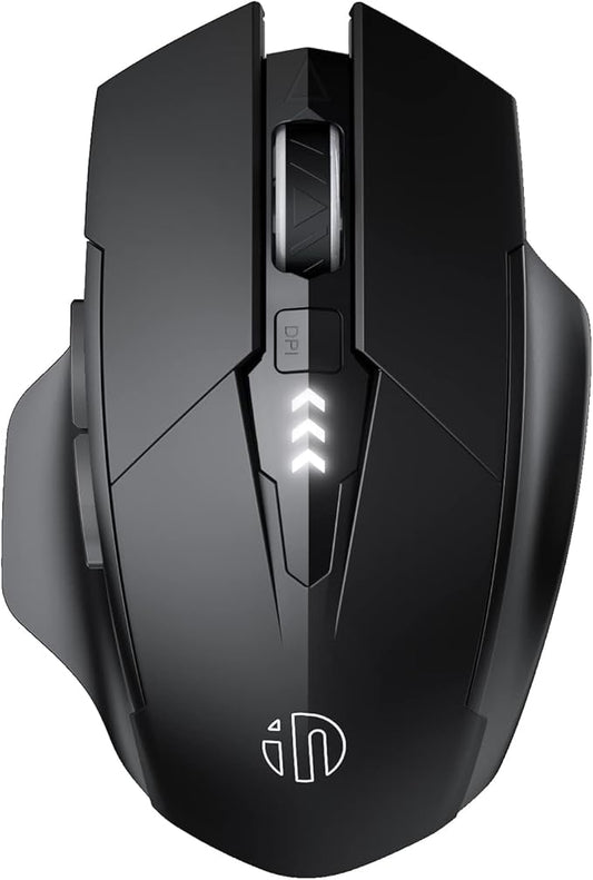 INPHIC Multi-Device Bluetooth Mouse, Upgraded Visible Battery, 2400 DPI, Silent Ergonomic Computer Wireless Mouse for Laptop, Mac, PC etc.-DeskLoop Office