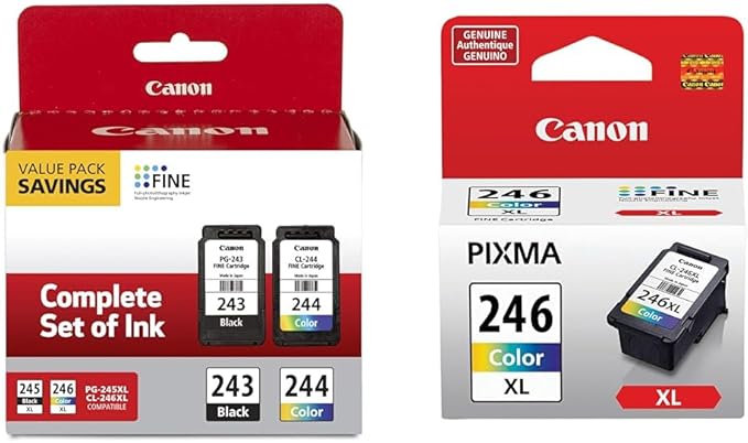 Canon PG-243/ CL-244 Ink Multi Pack, Compatible to TR4520, MX492, MG2520, MG2922, TS302 and TS202 & CL-246 XL Color Ink Cartridge Compatible to Printer iP2820, MG2420, MG2924, MG2920, MX492-DeskLoop Office