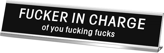 Menkxi Funny Desk Signs for Office, Novelty Nameplate Office Decor Black Desk by Menkxi